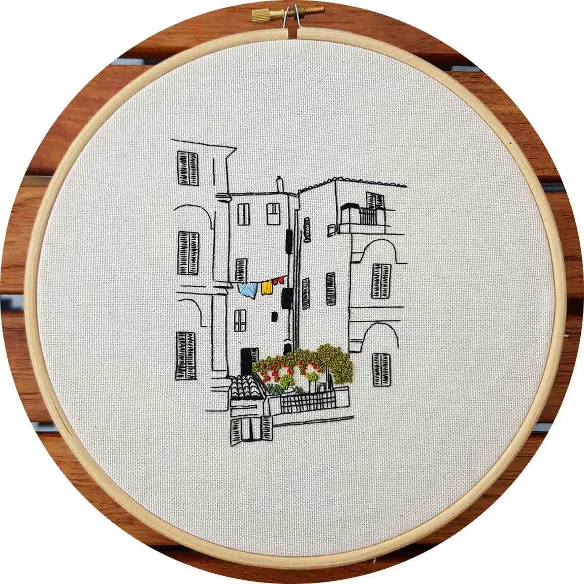 Italian Building 🇮🇹 Hand Embroidery Pattern - Charles and Elin